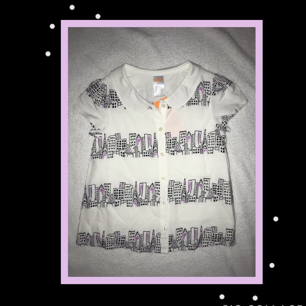 Purple Black And White Toddler Gymboree Blouse - 5